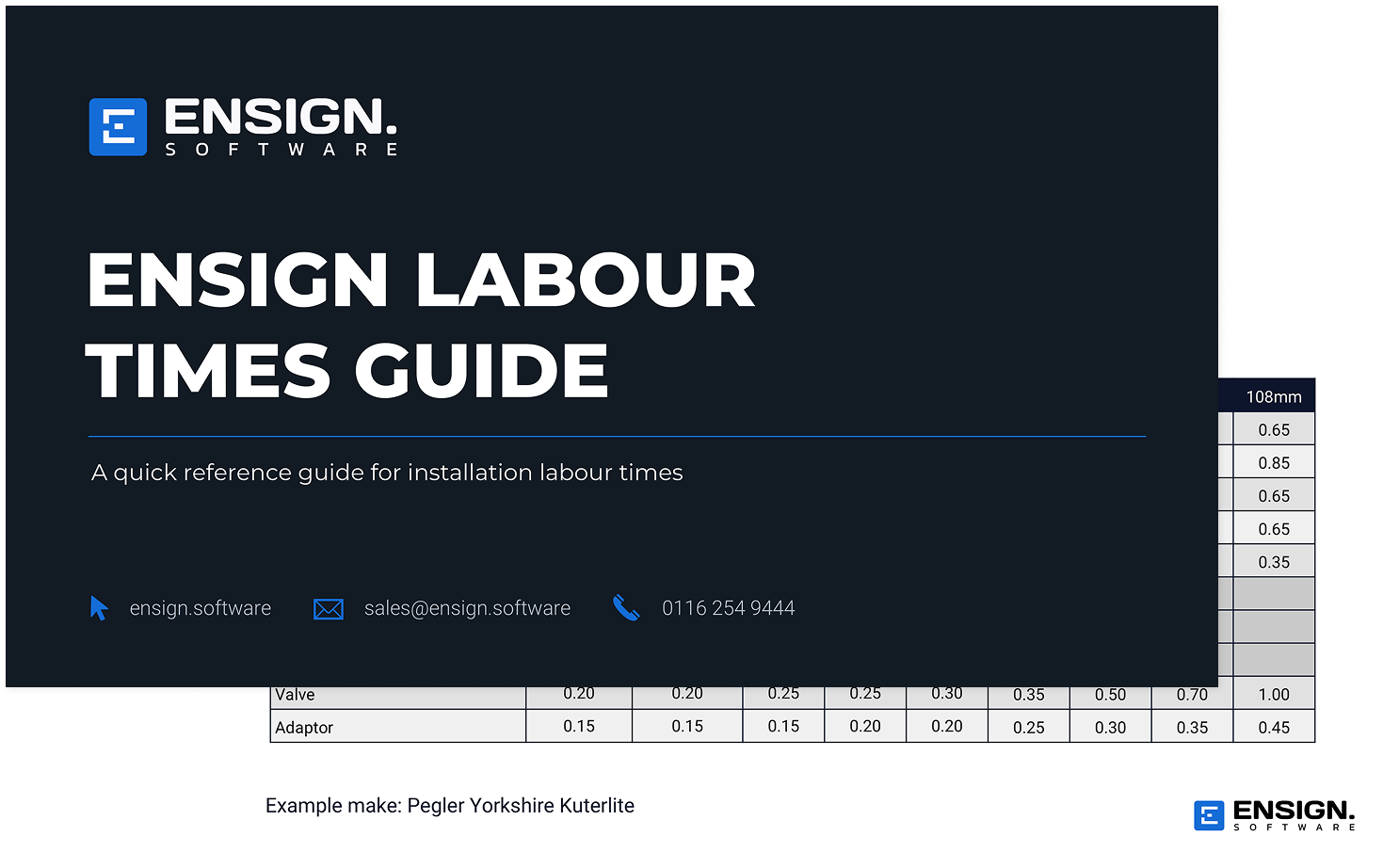 Labor Time Guide Examples Installation Labour Times Guide for Contractors